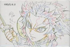 [Used] Badge/Pin: Kyojuro Rengoku (Front View/Sword in Right Hand) "Demon Slayer: Kimetsu no Yaiba the Movie: Mugen Train Final Screening Commemorative ufotable Theater Merchandise Third Release Original Drawing Collection Square Random Can Badge B"