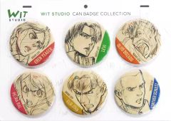 [중고] 배지·핀즈(캐릭터) 집합 WIT STUDIO 캔 배지 컬렉션(6종 세트 D) [진격의 거인 WIT STUDIO 미니숍 2018 SUMMER]