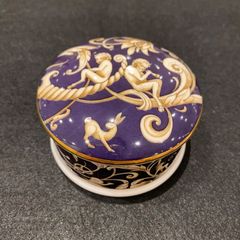 中国清時代 新渡青花魚図煎茶碗5客 木箱付 口径約6㎝ 新Y8-0828