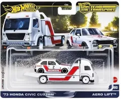 【中古】ミニカー 1/64 ’73 ホンダ シビック カスタム/エアロ リフト 「Hot Wheels チームトランスポート」 [JBM36]