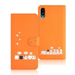 【新品】 Qribo 適合 Basio Active2 ケース 手帳型 シンプルスマホ6 / シンプルスマホ7 ケース シンプルなのに可愛いデザイン オレンジ