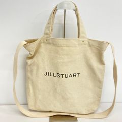 JILLSTUART ジルスチュアート 2way トートバッグ/ショルダーバッグ アイボリー キャンバス ロゴプリント レディース[OZ02746]