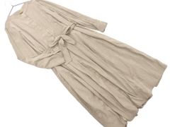 URBAN RESEARCH ROSSO アーバンリサーチロッソ スウェード調 ウエストリボン ハーフボタン ノーカラー ワンピース sizeF/グレー ◇■ レディース