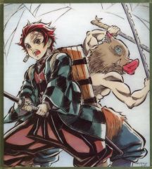 [Used] Paper Products 3.Tanjirō Kamado&Inosuke Hashibira Acrylic Shikishi (decorative paper board) "Real WEBSHOP Lottery & WEBSHOP Lottery Demon Slayer: Kimetsu no Yaiba the Movie: Infinity Castle Arc Chapter 1 Akaza's Return Countdown and In-Screening Post Illustration Group A" A03 Prize