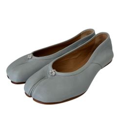 Maison Margiela メゾンマルジェラ タビ レザー フラット バレエシューズ S58WZ0042 サイズ35 22cm相当 スカイグレー レディース フラットシューズ 古着 中古 USED 良品