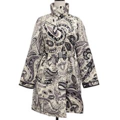 LEONARD レオナール ペイズリープリント シルク ベルテッドダウンコート サイズ38 マルチカラー レディース ダウンジャケット ダウンコート 古着 중고 USED 良品