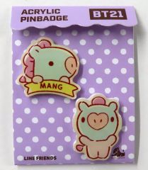 [중고] 배지 핀즈 MANG(제이 호프) 아크릴 핀 배지(2개 세트) [BT21]