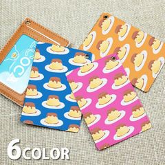 パスケース 定期入れ レディース プリン 레트로 イラスト スイーツ カードケース ic_pc201