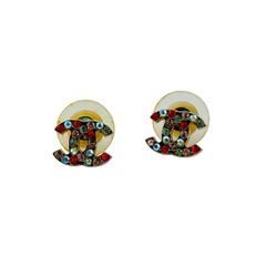 CHANEL シャネル 04A ココマーク ラインストーン GP ピアス マルチ