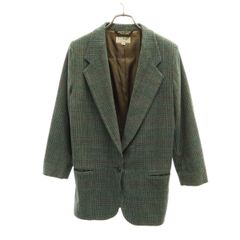 L.L.Bean エルエルビーン 80s USA製 ヴィンテージ グレンチェック テーラードジャケット 4R カーキ アウトドア レディース 古着