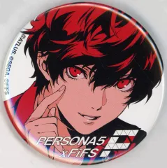 【中古】バッジ・ビンズ 主人公(P5/背景ホワイト) 「ペルソナ3/4/5×FiFS FiFSイラスト展+ トレーディング缶バッジ2」