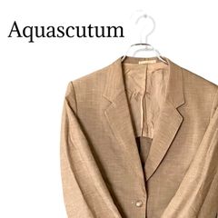Aquascutum アクアスキュータム ベージュ レディース アウター 長袖 ジャケット テーラードジャケット サマージャケット 織柄アウター 旅行 リゾート ホテルランチ【XLサイズ相当】392TY