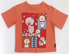 [Used] Clothing: RJ (Jin) Kids Character T-shirt, Pink, Size 130, "BT21 x CIAOPANIC TYPY"