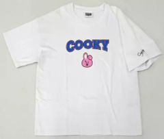 [중고] 의류 COOKY (정국) 프린트 T 셔츠 화이트 M 사이즈 [BT21 × Right-on (2020 년)]
