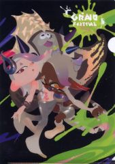 [중고] 클리어 파일 스리미 연합 (그랜드 페스) A4 클리어 파일 [Splatoon3 (스플라툰 3) × 산토리] 이온 그룹 한정 대상 상품 구입 특전