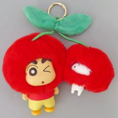 [중고] 봉제인형 마스코트·봉제인형 배지 [시크릿] 들판 신의 스케&시로(Cherry) [TOPTOY 크레용 신짱 과일 코티지 시리즈 봉제인형키링]
