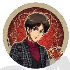 [중고] 배지 핀즈 에렌 예거(버스트 업) [진격의 거인×영국풍 HUB 트레이딩캔 배지]