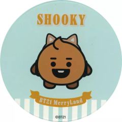 [중고] 머그컵·탕만 SHOOKY(슈가) 아크릴 코스터(원형) [BT21 MerryLand] 아크릴 코스터 첨부 소프트 드링크 주문 특전