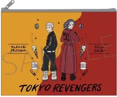 [Used] Bag: Takashi Mitsuya & Taiju Shiba Flat Pouch "Tokyo Revengers"