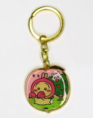 [Used] Keychain - Rabbit (Peach) Die-cut Keychain "Chiikawa Something Small and Cute" Fukushima Limited Edition