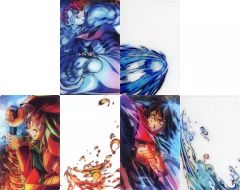 [Used] Character Cards Complete Set of 3, Layered Clear Cards Set of 2, "Demon Slayer: Kimetsu no Yaiba the Movie: Infinity Castle Chapter 1 Akaza's Return Third Key Visual WEBSHOP Lottery Tanjiro & Giyu vs Akaza" Prize D