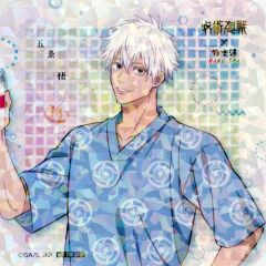 [Used] Coaster Satoru Gojo(Hologram) Original Coaster "Jujutsu Kaisen x Gokurakuyu/RAKU SPA Gokuraku Jujuyasumi 2" Collaboration Menu Order Bonus A