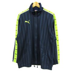 プーマ ジャージ トラックジャケット アウター メンズ S-Mサイズ ネイビー×イエロー PUMA 【中古】