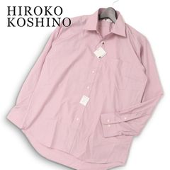 未使用★ HIROKO KOSHINO ヒロココシノ 通年★ 長袖 ドレス カラー シャツ Sz.L-86 メンズ ピンク