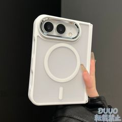 純白透け感スベスベ肌触り iPhone Duo ケース MagSafe対応 耐汚れ ワイドフォルダブル 全包み前枠中軸保護 耐衝撃 iPhoneケース 保護ケース case