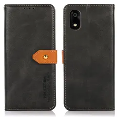 【新品】 for かんたんスマホ4 ケース 手帳型 A402ZT カバー 財布型 高級PUレザー 耐衝撃 マグネット式ボタン スピーカーホール付き カード収納 大容量 3枚 横置きスタンド機能 ストラップホール有り 耐摩擦 Ayakumo ブラック