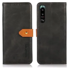 【新品】 For Xperia 5 III ケース 手帳型 for エクスペリア 5III SO-53B SOG05 A103SO カバー 財布型 高級PUレザー 耐衝撃 マグネット式ボタン スピーカーホール付き カード収納 大容量 3枚 横置きスタンド機能