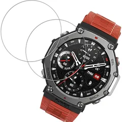 【新品】 KPNS 【2枚セット】日本素材製 強化 ガラス 対応に適合する Amazfit T-Rex 3 用の ガラス フィルム 保護 フィルム