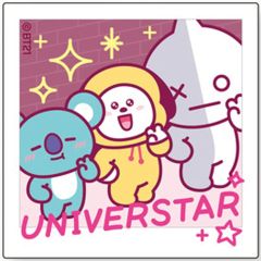 [중고] 식완 스티커·씰 5.KOYA(아르엠)&CHIMMY(지민)&VAN [BT21 다이컷 스티커 첨부 스낵]