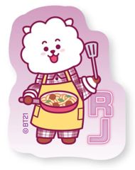 [중고] 식완 스티커·씰 9.RJ(진) [BT21 다이컷 스티커 부착 스낵]