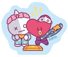 [중고] 식완 스티커·씰 15.TATA(부이)&VAN [BT21 다이컷 스티커 부착 스낵]