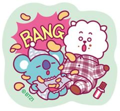 [중고] 식완 스티커·씰 18.KOYA(아르엠)&RJ(진) [BT21 다이컷 스티커 부착 스낵]