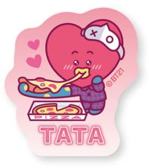 [중고] 식완 스티커·씰 13.TATA(부이) [BT21 다이컷 스티커 부착 스낵]