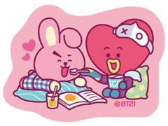 [중고] 식완 스티커·씰 16.TATA(부이)&COOKY(정국) [BT21 다이컷 스티커 부착 스낵]