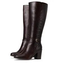 ナチュライザー レディース シューズ ブーツ・レインブーツ Naturalizer Kalina Wide Calf Dark Brown Leather ブラウン