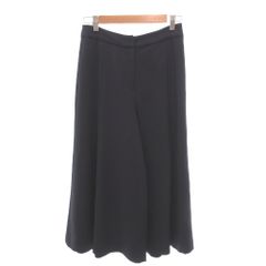 ナチュラルビューティーベーシック NATURAL BEAUTY BASIC 美品 ワイドパンツ キュロットパンツ スカラップヘム 無地 S 紺 ネイビー /OB ■ECF008
