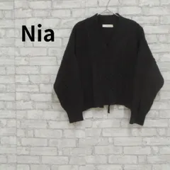 Nia Vネックケーブルニットセーター ドローコード不良 古着