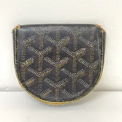 ゴヤール/GOYARD コインケース/小銭入れ 馬蹄型 ヘリンボーン柄 ブラック/ブラウン系 総柄 フランス製[OP00875]
