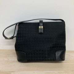 mila schon ミラショーン ショルダーバッグ ブラック 千鳥格子柄 ロゴ金具 肩掛けカバン レディース[OK05679]