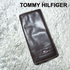 TOMMY HILFIGER トミーヒルフィガー 長財布 本革 ダークブラウン