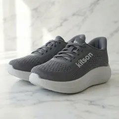 【Kitson（キットソン）】ボリュームソール フライニットスニーカー / 厚底軽量スニーカー(GRAY)