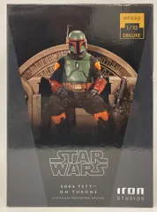 IRON STUDIOS 1/10 SCALE POLYSTONE STATUE STARWARS / THE MANDALORIAN BOBA FETT ON THRONE