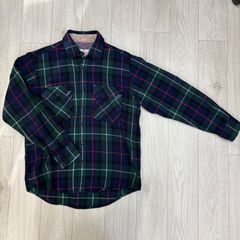 SEARS ROEBUCKS 체크 셔츠 M 안감 포함 넬 셔츠 긴팔