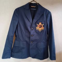 RALPH LAUREN 紺ブレ テーラードジャケット 段返り エンブレム