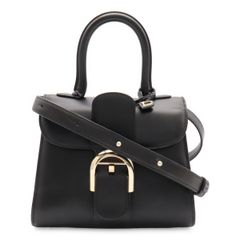 DELVAUX デルヴォー ブリヨン ミニ ハンドバッグ 2WAY ショルダーバッグ ミニバッグ 斜め掛け レザー ブラック 黒 ゴールド金具