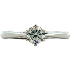 0.33ct THE LAZARE DIAMOND ラザールダイヤモンド シンプルライン ダイヤモンドリング 指輪 Pt950-3.3g 5.5号 #45.5 プラチナ【♀】【N】【レディース】★■620295【中古】